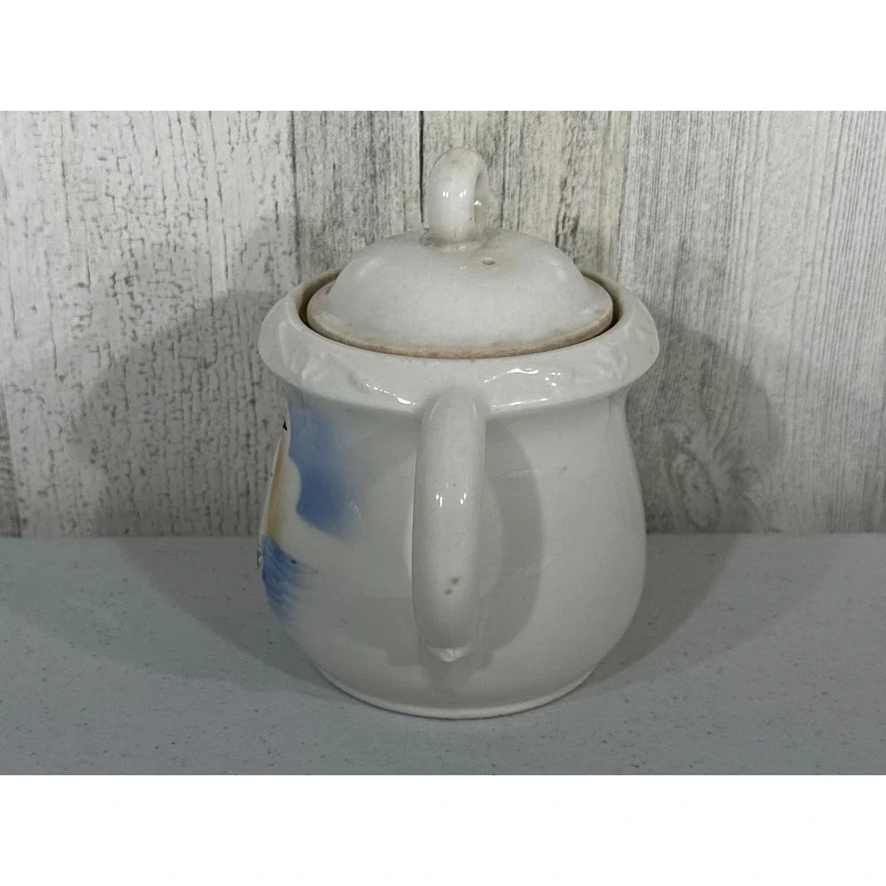 Porcelier‎ Vintage Porcelain Teapot Sailboat Nautical Beach Coastal Made in USA